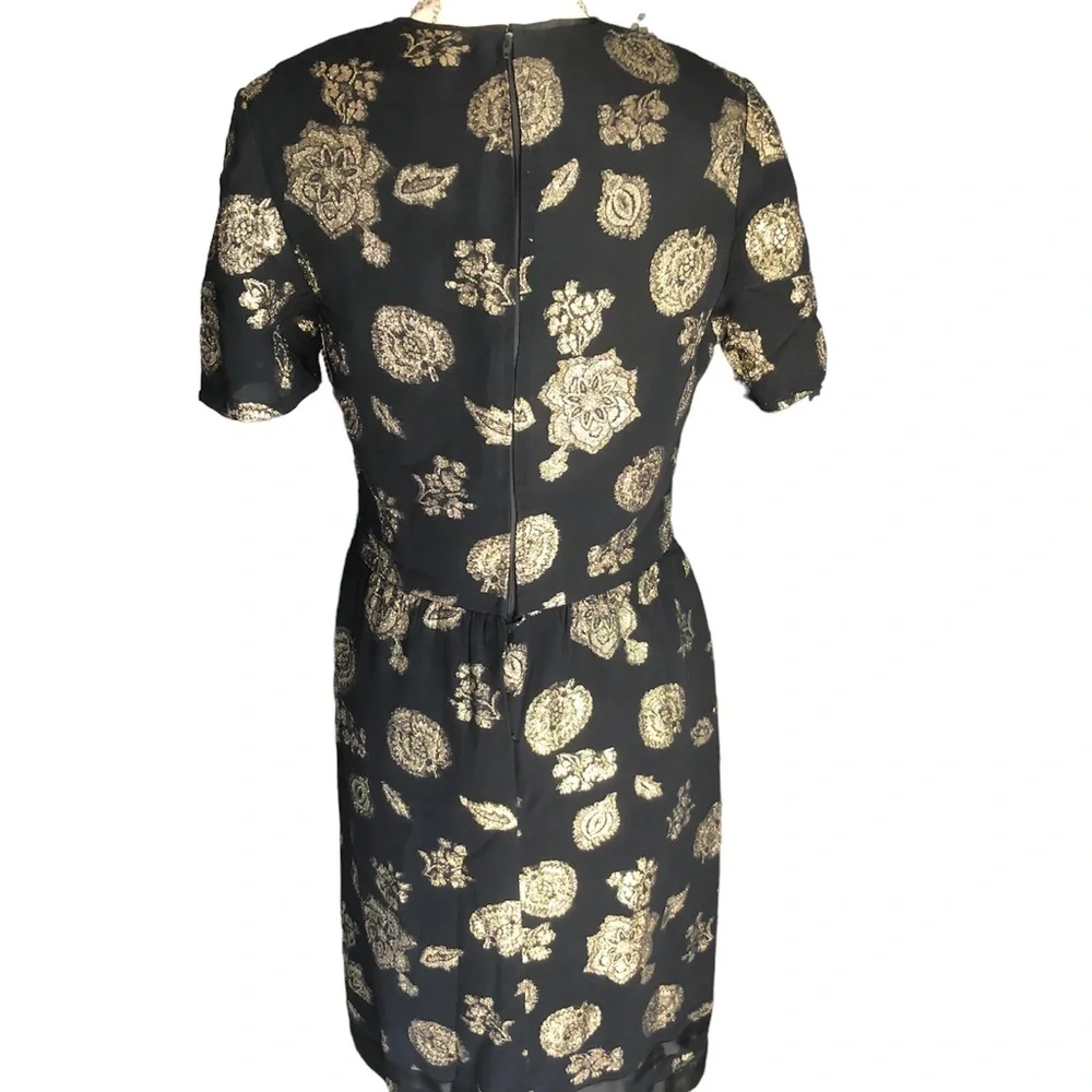 Michael Novarese Couture Black & Gold Floral Dress (RARE & Vintage) - Picture 2 of 12
